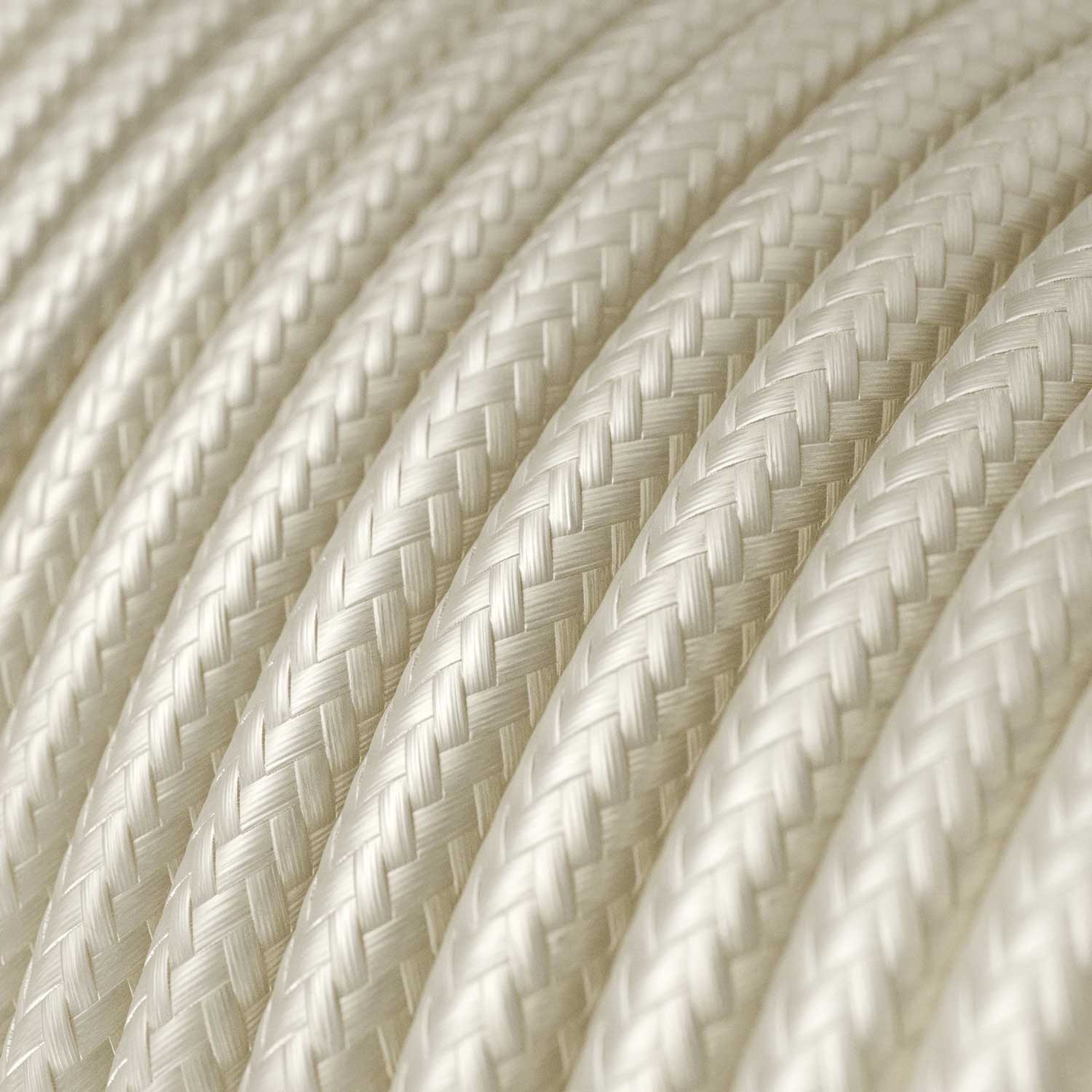 Câble textile Blanc Perle brillant - L'Original Creative-Cables - RM00 rond 2x0,75mm / 3x0,75mm