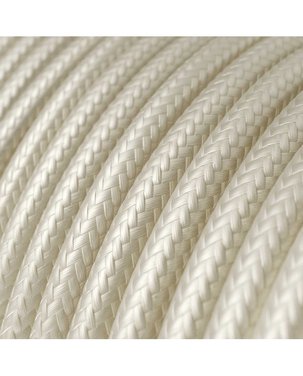 Câble textile Blanc Perle brillant - L'Original Creative-Cables - RM00 rond 2x0,75mm / 3x0,75mm