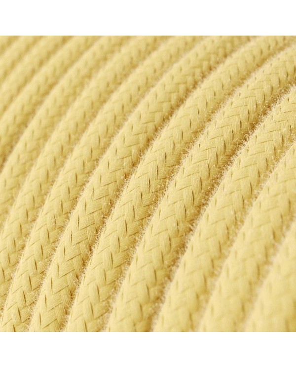 Câble textile Jaune pastel coton - L'Original Creative-Cables - RC10 rond 2x0,75mm / 3x0,75mm