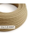 Lang overbrugging-snoer 3 x 1.50 rond - bekleed met jute RN06