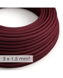 Lang overbrugging-snoer 3 x 1.50 rond - bekleed met viscose bordeaux RM19