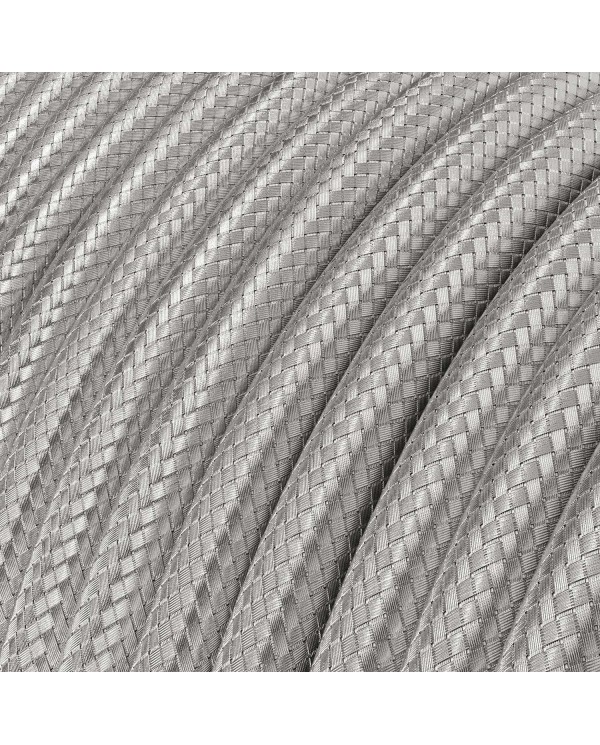 Câble textile Argenté en métal - L'Original Creative-Cables - RR12 rond 3x0,75mm