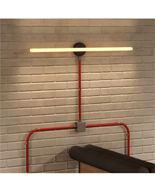 Rode design flexibele elektrabuis met stof omweven - Creative-Tube rood viscose RM09 20 mm