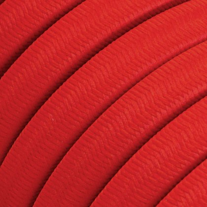 UV-bestendige met textiel omweven 220 V prikkabel, rood viscose CM09