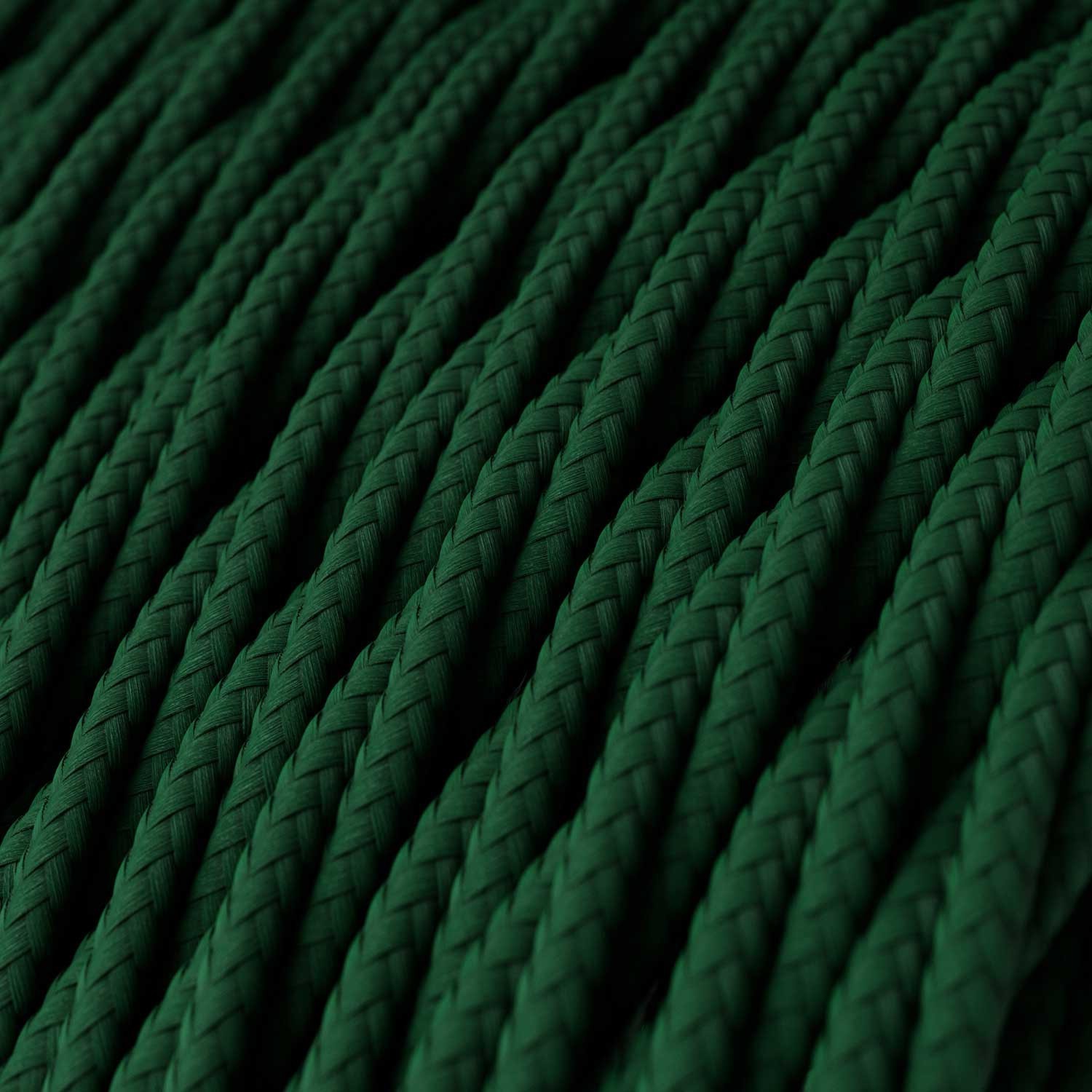 Câble textile Vert forêt brillant - L'Original Creative-Cables - TM21 tressé 2x0,75mm / 3x0,75mm