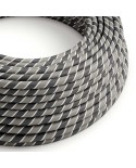 Câble textile Gris Rigimental Vertigo brillant - L'Original Creative-Cables - ERM44 rond 2x0,75mm / 3x0,75mm