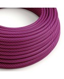 Câble textile Fuchsia et violet foncé Vertigo brillant - L'Original Creative-Cables - ERM50 rond 2x0,75mm / 3x0,75mm