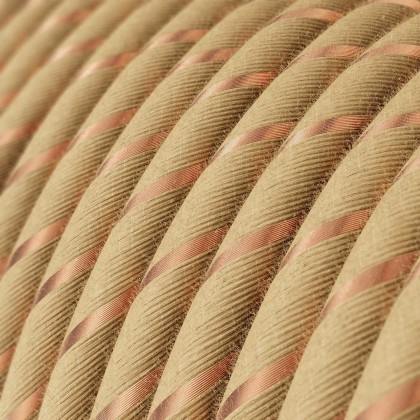 Câble textile Beige jute avec fil de cuivre - L'Original Creative-Cables - ERR04 rond 3x0.75mm