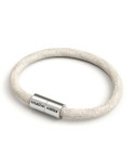 Bracelet avec fermoir magnétique argent mat et câble RN01 (Lin Naturel Neutre)