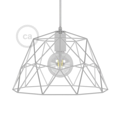 Abat-jour Cage XL Dome en métal avec douille E27 - Blanc