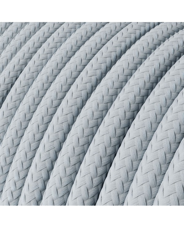 Câble textile Bleu gris clair brillant - L'Original Creative-Cables - RM30 rond 2x0,75mm / 3x0,75mm