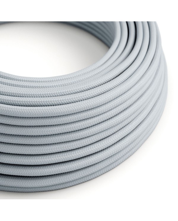 Câble textile Bleu gris clair brillant - L'Original Creative-Cables - RM30 rond 2x0,75mm / 3x0,75mm