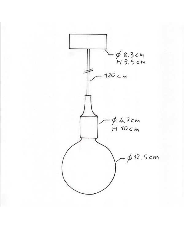 Suspension fabriquée en Italie avec câble textile et finition silicone