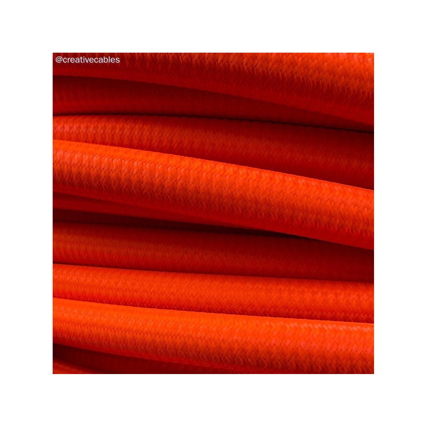 Design flexibele elektrabuis met stof omweven - Creative-Tube fluo oranje viscose RF15 20 mm.