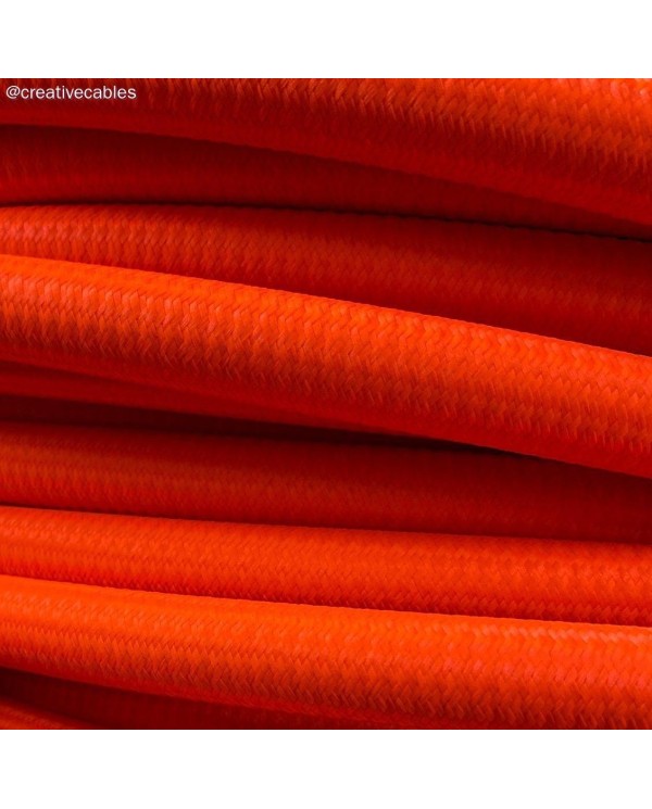 Design flexibele elektrabuis met stof omweven - Creative-Tube fluo oranje viscose RF15 20 mm.