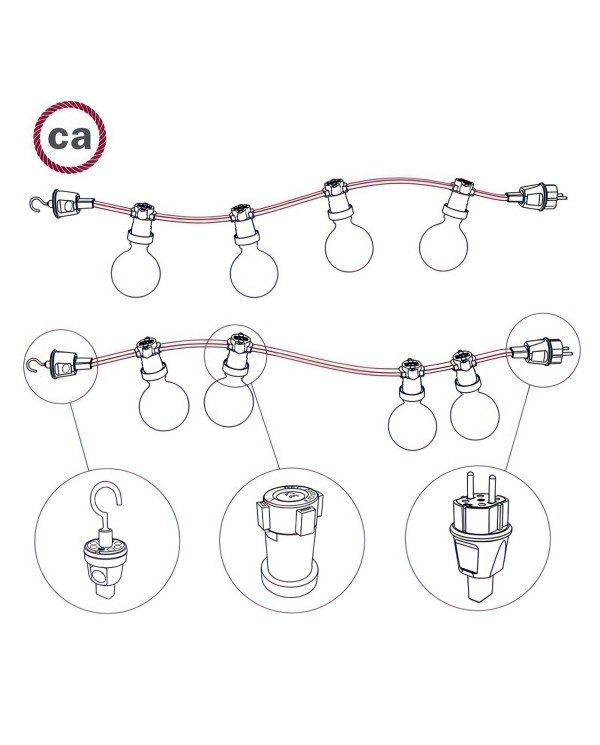 UV-bestendige elektrische kabel voor Bronte CX08 Pixel Katoenen Slinger