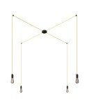 Spider - Lampe suspension multiple 4 bras Made in Italy avec câble textile et finitions en métal