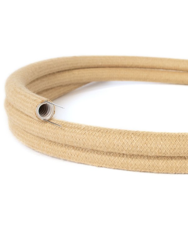 Creative-Tube, tube flexible avec revêtement tissu Effet Soie Jute RN06, diamètre 20 mm