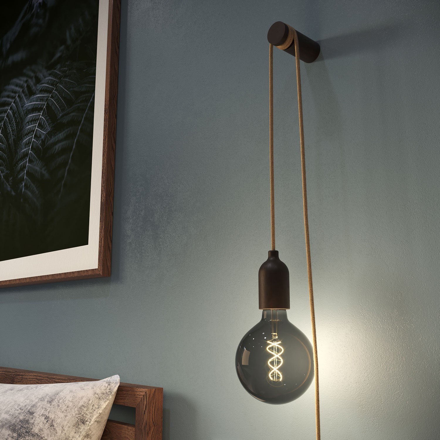 Rolé, passe-câble en bois, fixation murale pour lampe à suspension