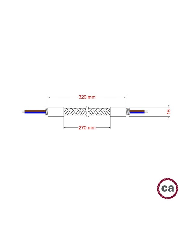 Kit Creative Flex tube flexible recouvert de tissu RM02 Argent