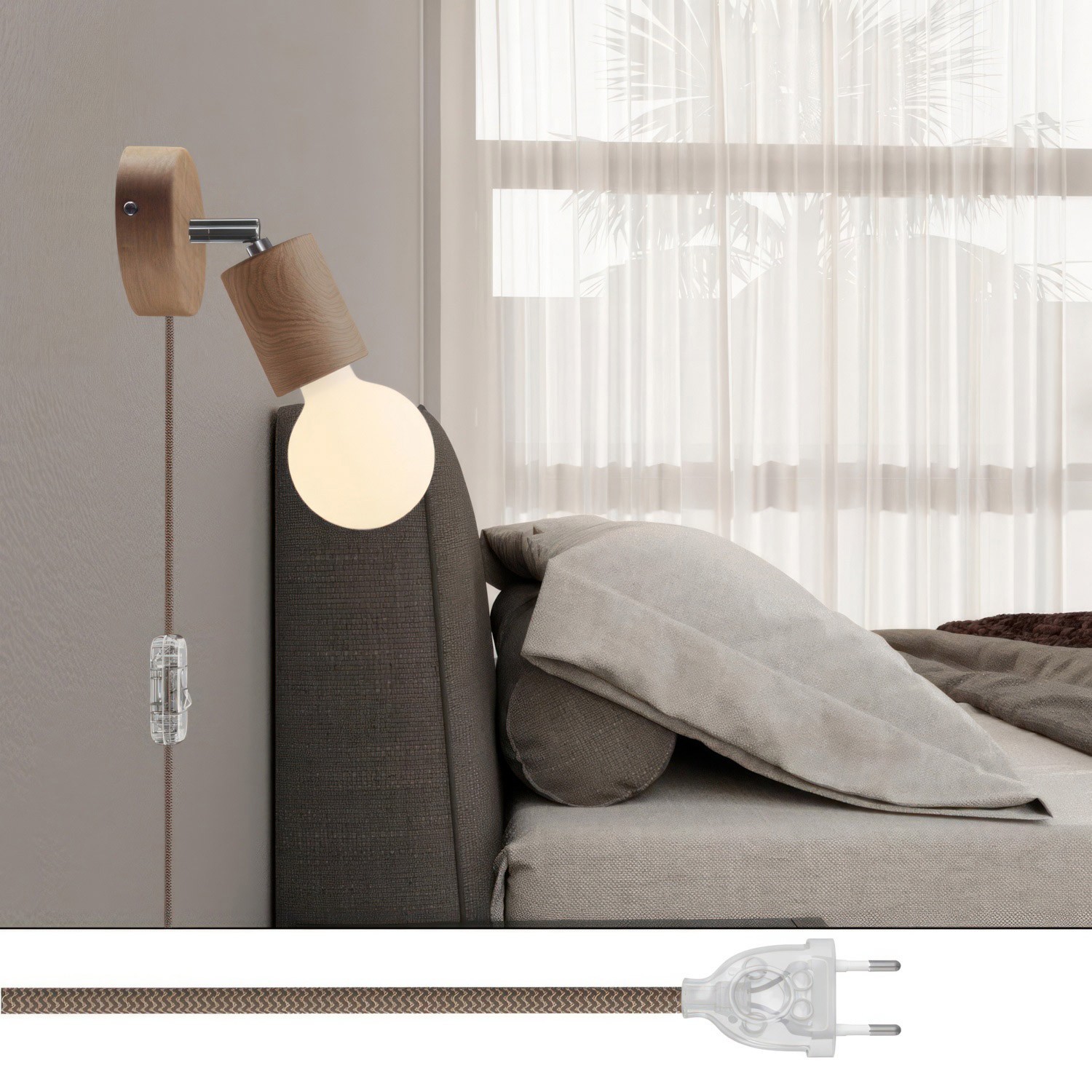 Lampe Spostaluce Snodo réglable en bois