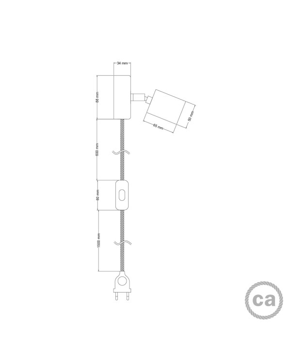 Lampe Spostaluce Snodo réglable en bois