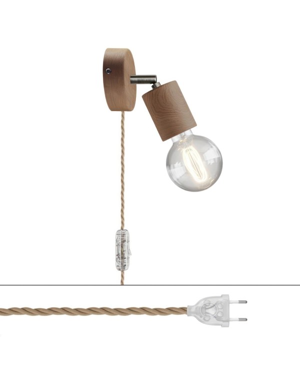 Lampe Spostaluce Snodo réglable en bois