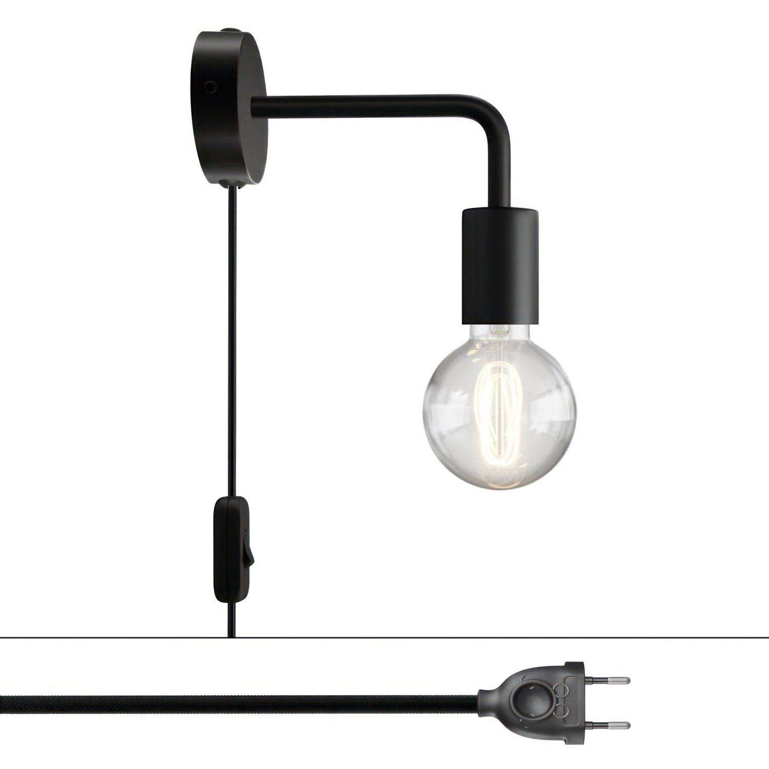 Lampe Spostaluce en métal avec extension courbée