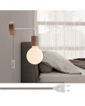 Lampe Spostaluce en bois avec extension courbée