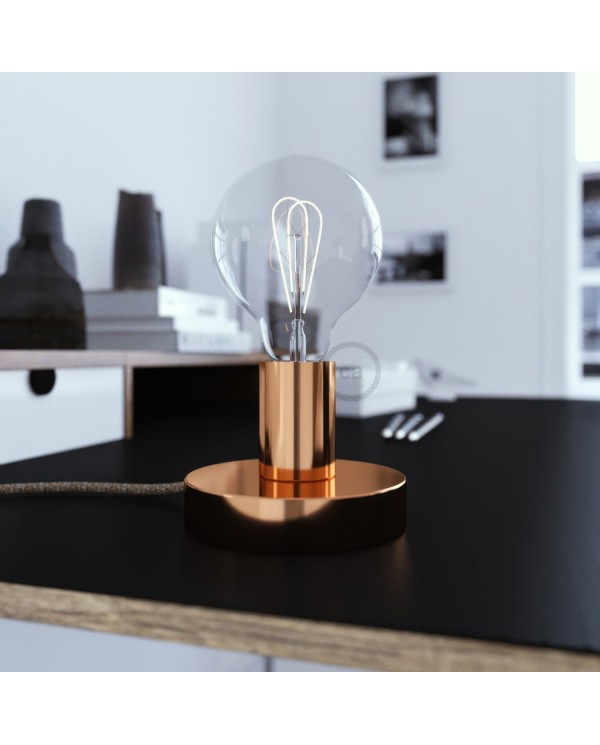 Posaluce - Lampe de table en métal  avec fiche bipolaire