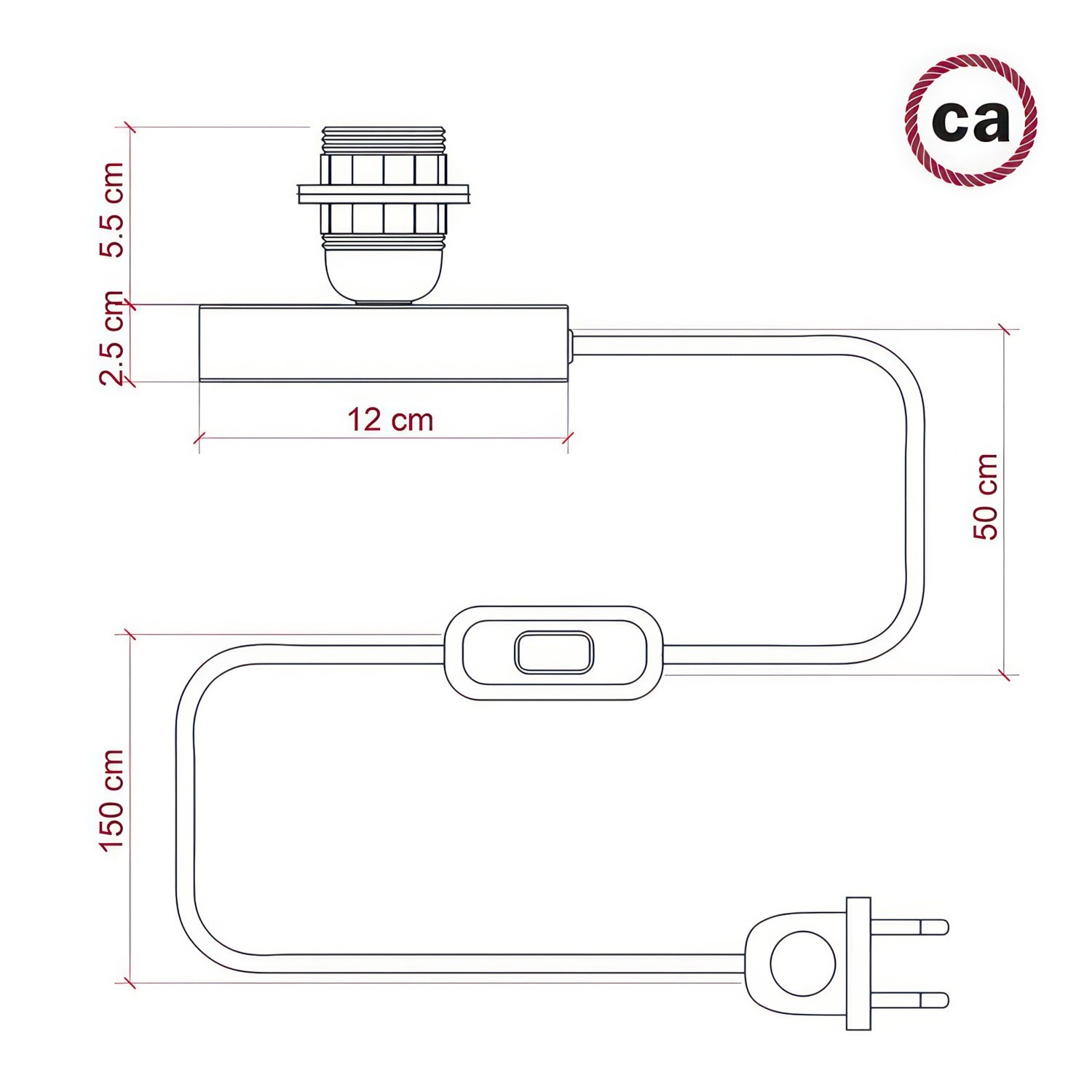 Posaluce pour abat-jour - Lampe de table en métal