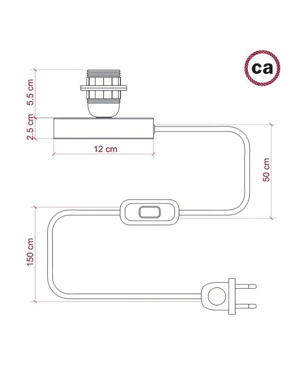 Posaluce pour abat-jour - Lampe de table en métal