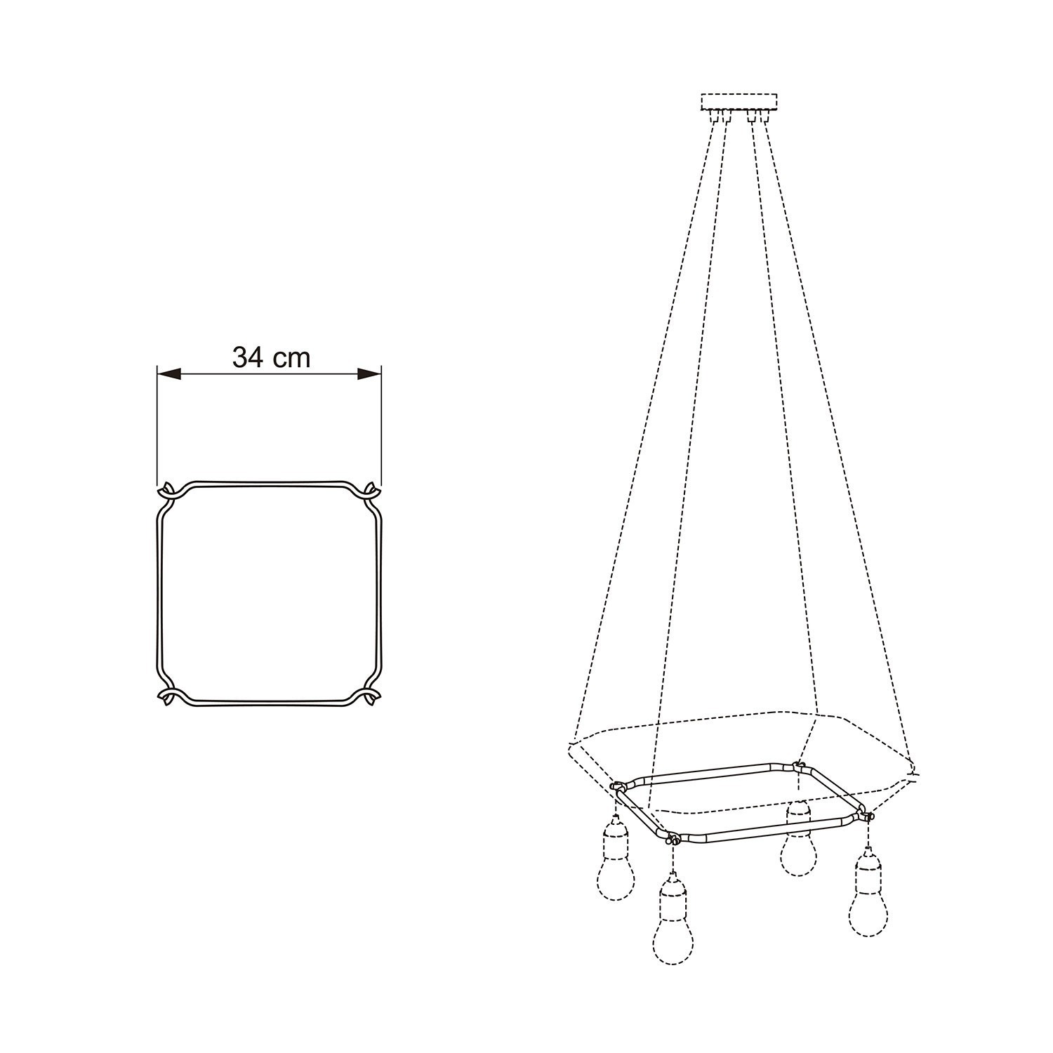 Cage Carrée - Structure pour lustres