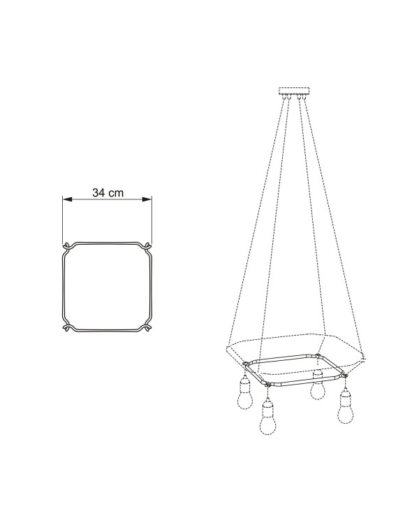 Cage Carrée - Structure pour lustres