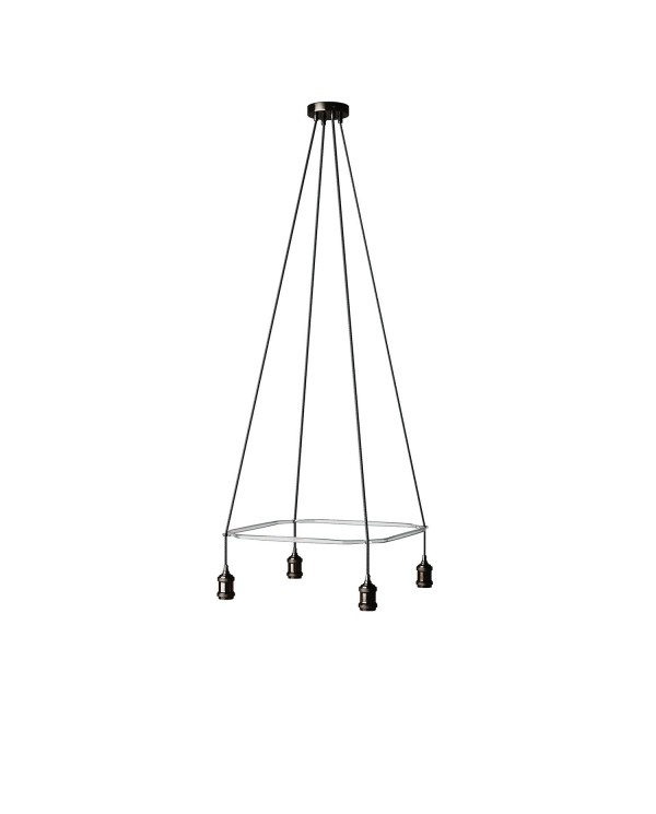 Lustre Cage avec 4 bras Crystal