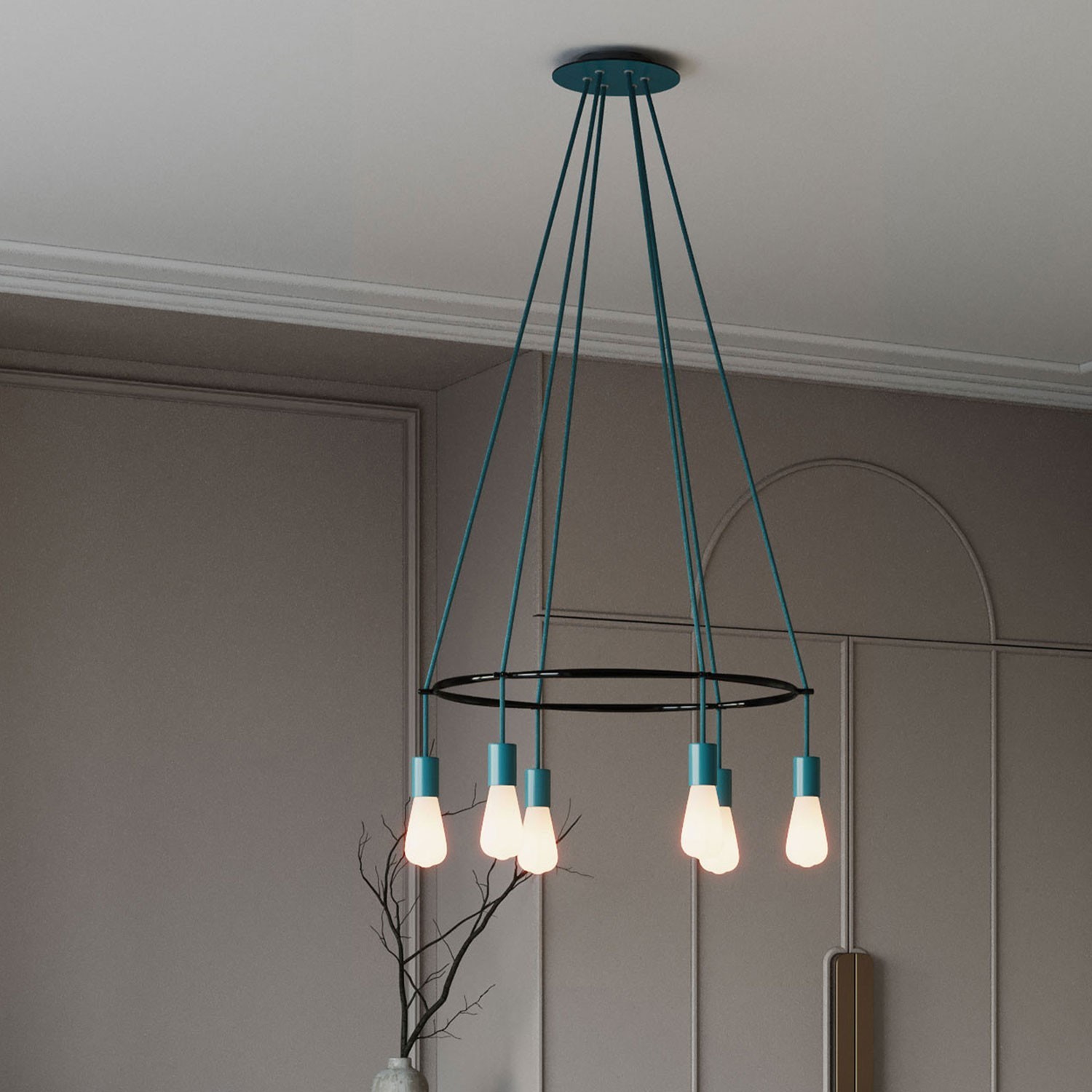 Lustre Cage avec 6 bras Edison ST64