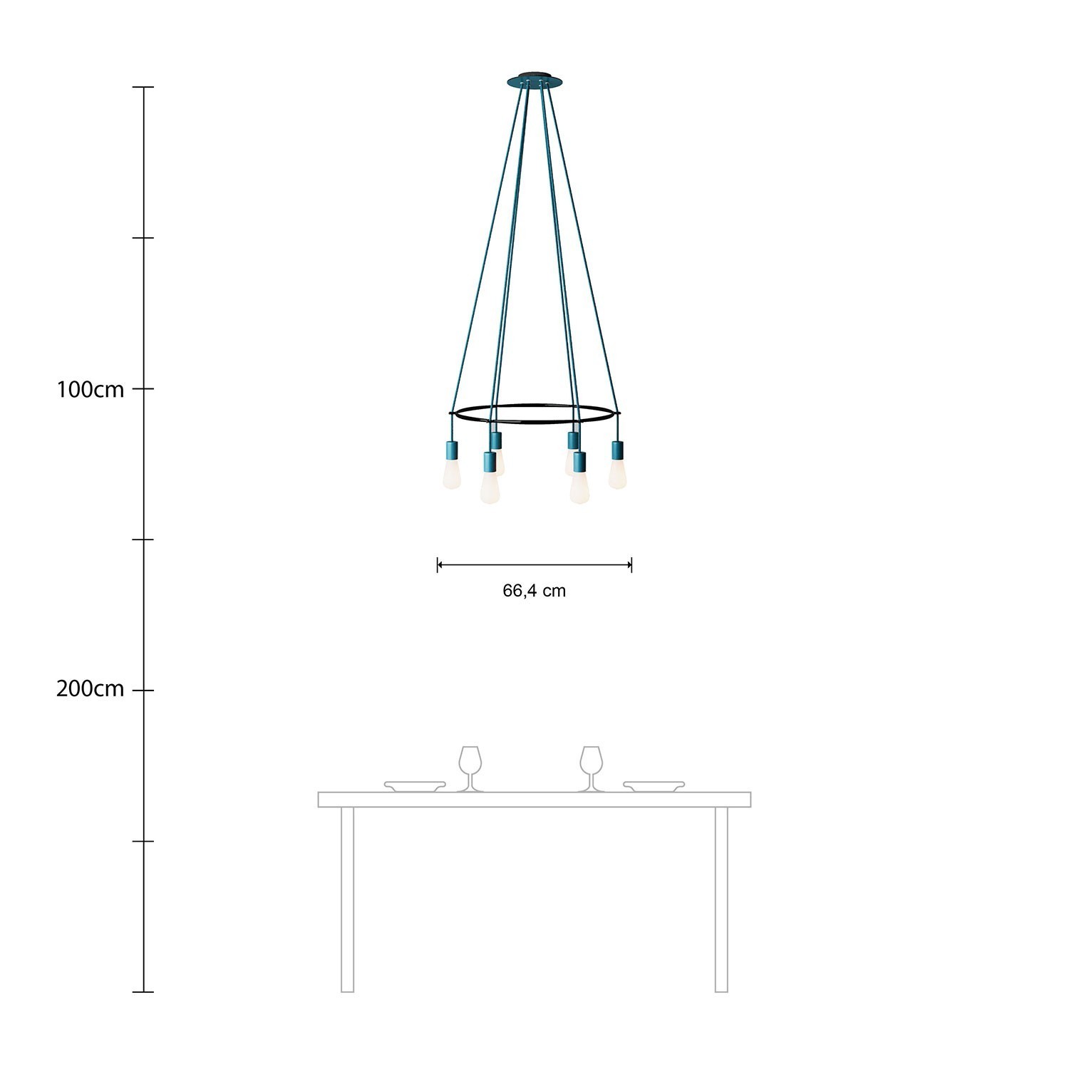 Lustre Cage avec 6 bras Edison ST64