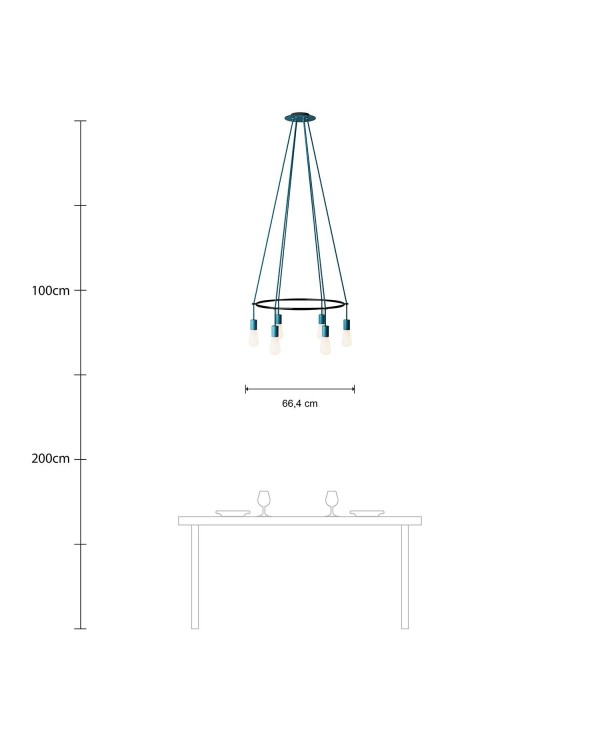 Lustre Cage avec 6 bras Edison ST64