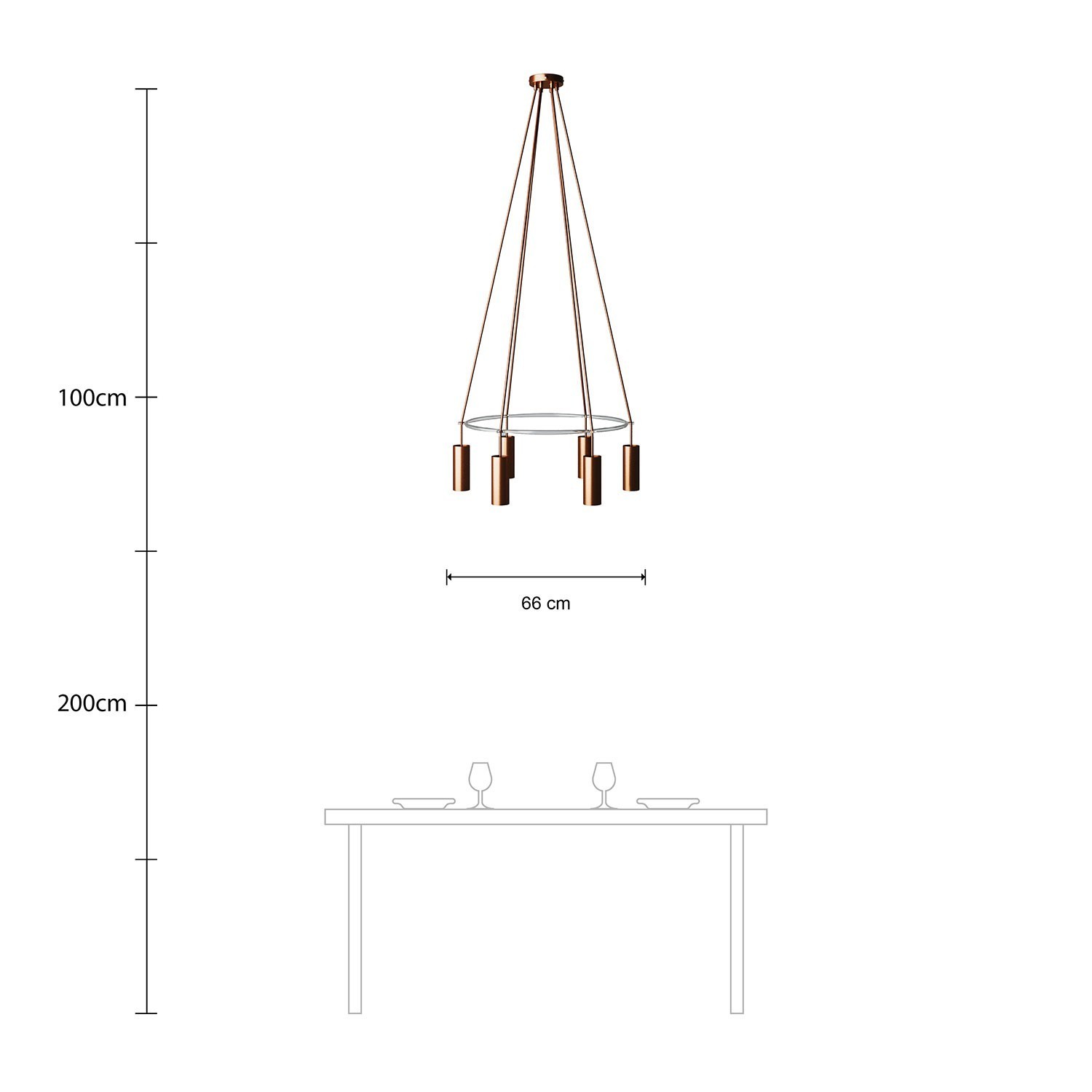 Lustre Cage avec 6 bras Tub-E14