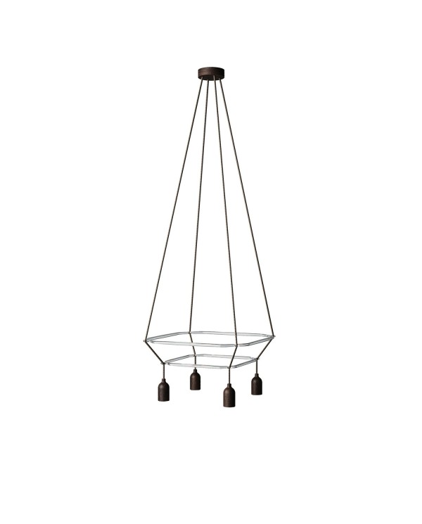 Lustre 2 Cage avec 4 bras Globo Bumped