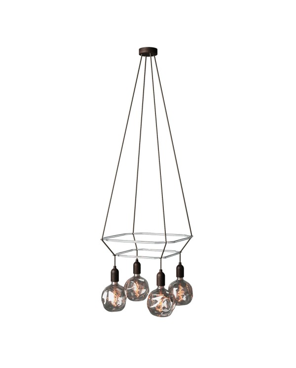 Lustre 2 Cage avec 4 bras Globo Bumped