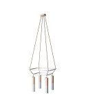 4 Pendels dubbele Cage Tub-E14 Split color Lamp