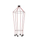 6 Pendels dubbele Ring Cage Globe Lamp