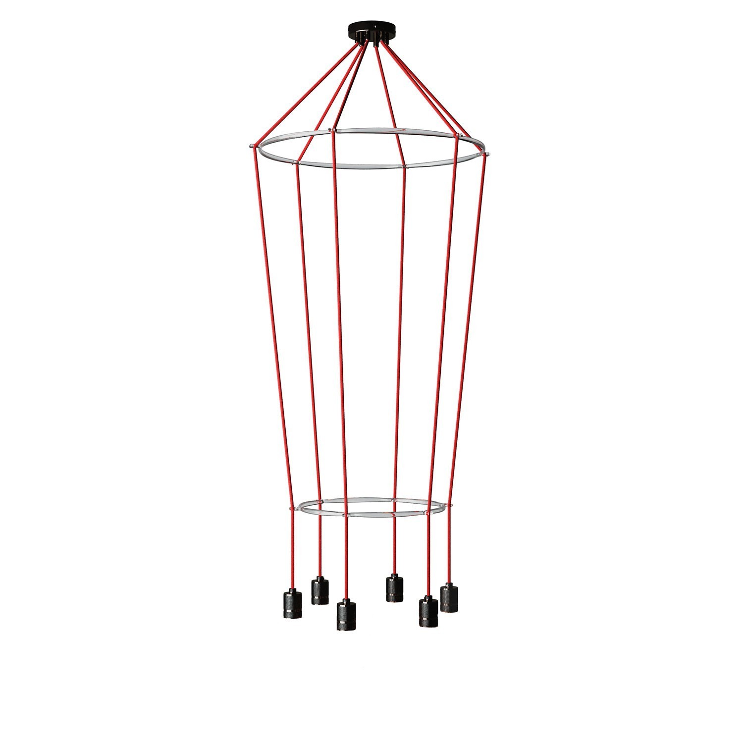 Lustre 2 Cage avec 6 bras Globo