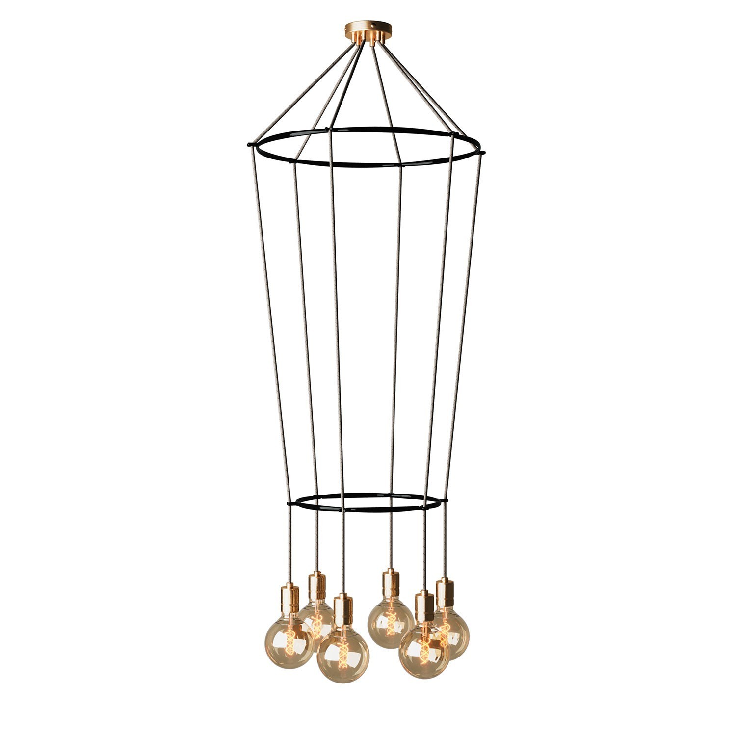 Lustre 2 Cage avec 6 bras Globo