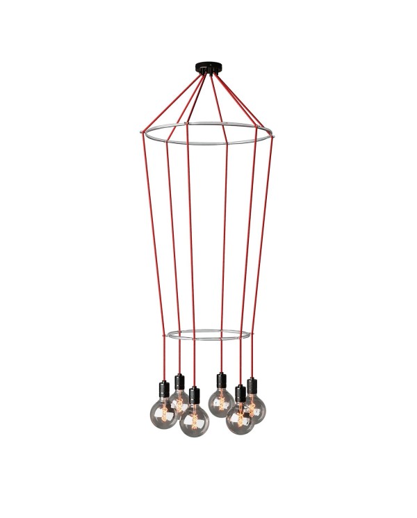 Lustre 2 Cage avec 6 bras Globo