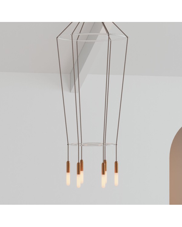 Lustre 2 Cage avec 6 bras P-Light