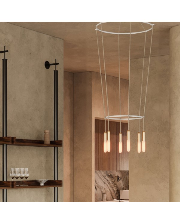 Lustre 2 Cage avec 6 bras P-Light