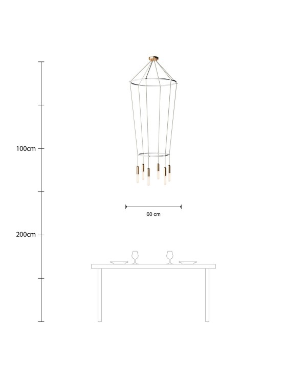 Lustre 2 Cage avec 6 bras P-Light