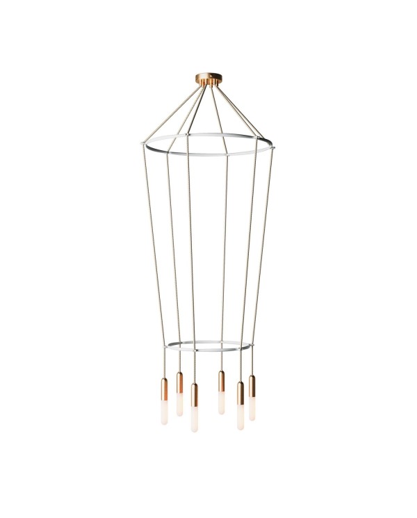 Lustre 2 Cage avec 6 bras P-Light